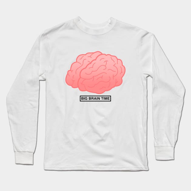 Big Brain Time Black Long Sleeve T-Shirt by felixbunny